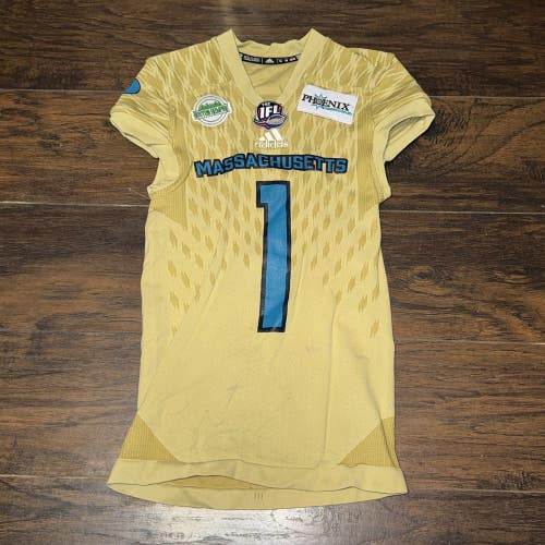 Mardy Gilyard Massachusetts Pirates NAL IFL Gold Alternate Game Worn Jersey