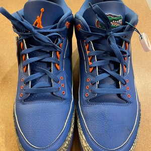 Size 14 Air Jordan 3 Force Savage Florida Gators PE Blue Orange Football Cleats