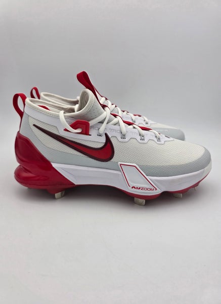 Nike Men’s Force Zoom Trout 9 Elite Baseball Cleats White/Red Sz 8.5 FB2906-101