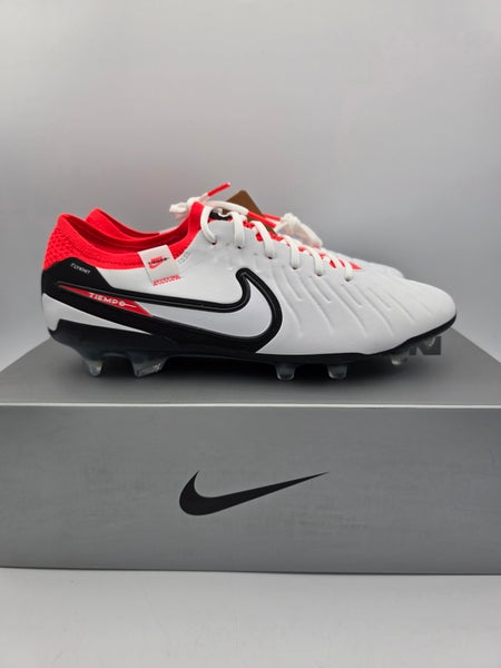 Nike Tiempo Legend 10 Elite FG White Black Bright Crimson DV4328-100 Mens Size 8