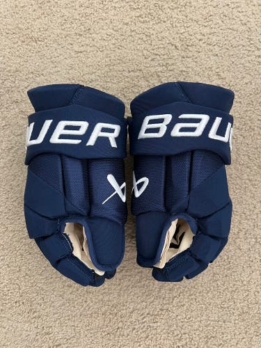 Pro Stock 14” Bauer Vapor Hyperlite Hockey Gloves Navy