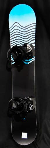 NEW EVOL LOGO SNOWBOARD SIZE 154 CM WITH CHAMONIX LARGE BINDINGS