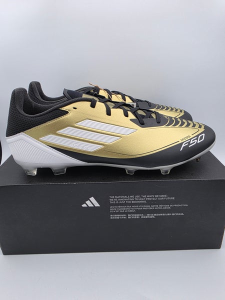 Adidas F50 League FG/MG Messi Soccer Cleats Gold Black Mens Sz 11 IG9274