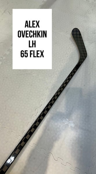 Senior(1x)Left Ovechkin 65 Flex 66” ProBlackStock™ Toe Pattern Unbranded Pro Stock Hockey Sticks