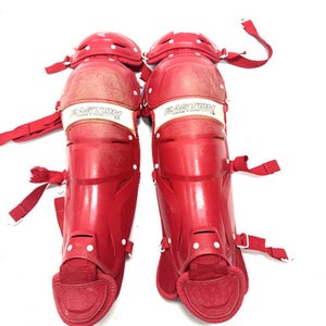 Used Easton THE VERY BEST Catchers Leg Guards Red Adult 11860-S000299168