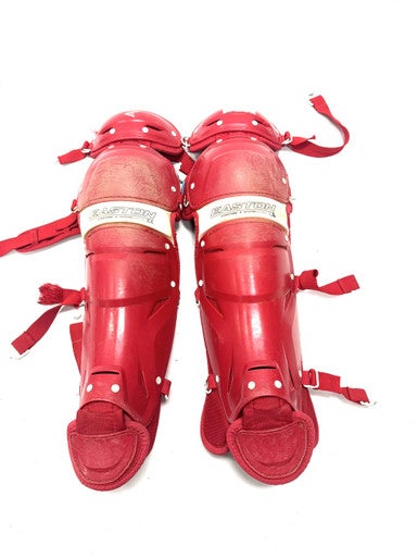 Used Easton THE VERY BEST Catchers Leg Guards Red Adult 11860-S000299168