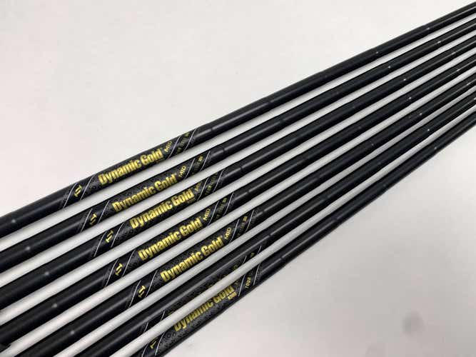 True Temper Dyn Gold Mid R300 Black Iron Set of 7 Shafts 34''-36.75'' Pull 0.355