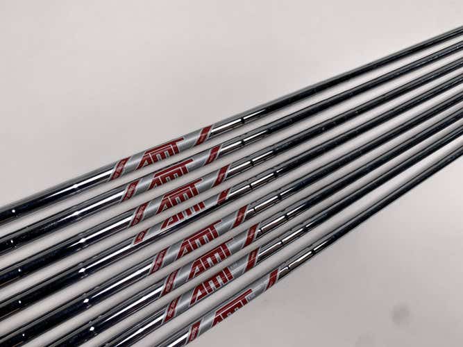 True Temper AMT Red R300 Steel Iron Set of 8 Shafts 34.25''-37.5''- Pull 0.355