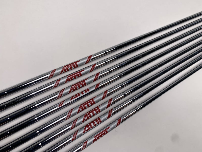 True Temper AMT Red R300 Steel Iron Set of 8 Shafts 34.25''-37.5''- Pull 0.355