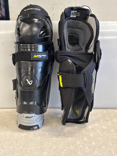 Used Bauer M5PRO Junior Shin Guards Black 12" 11858-S000081700