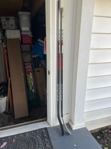 Broken hockey sticks