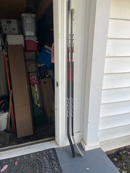 Broken hockey sticks