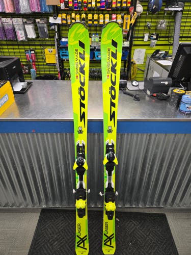 Unisex 2018 Stockli 167 cm All Mountain Laser AX TFC Skis With Bindings Max Din 12 (Used)
