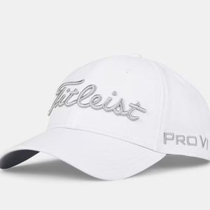 NEW Titleist Tour Performance Adjustable Golf Hat Cap OSFM White/Grey