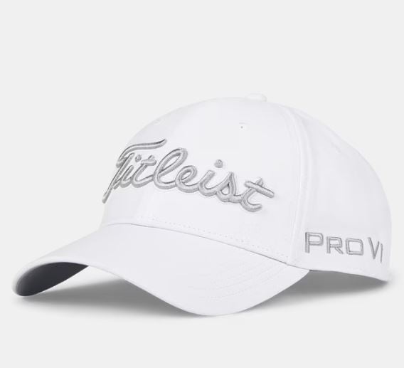 NEW Titleist Tour Performance Adjustable Golf Hat Cap OSFM White/Grey