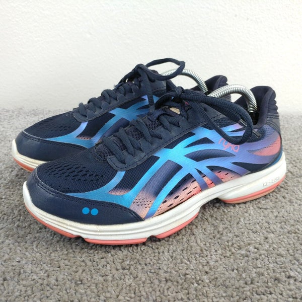 Ryka Devotion Plus 3 Womens 6.5 Walking Shoes Comfort Running Sneaker Blue Pink