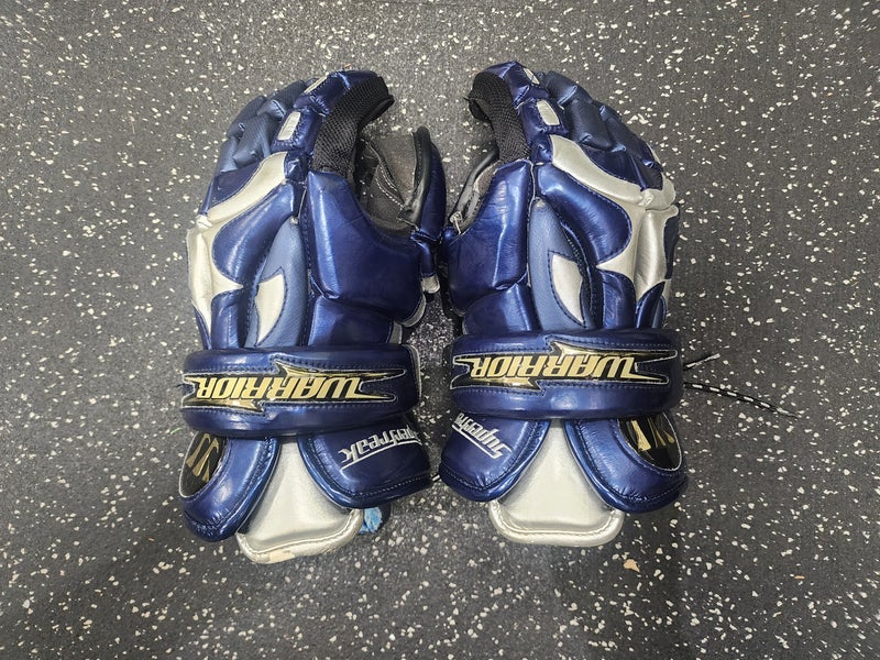 Used Warrior SUPERFREAK Lacrosse Gloves Mens Navy Blue 13" 11849-S000033779