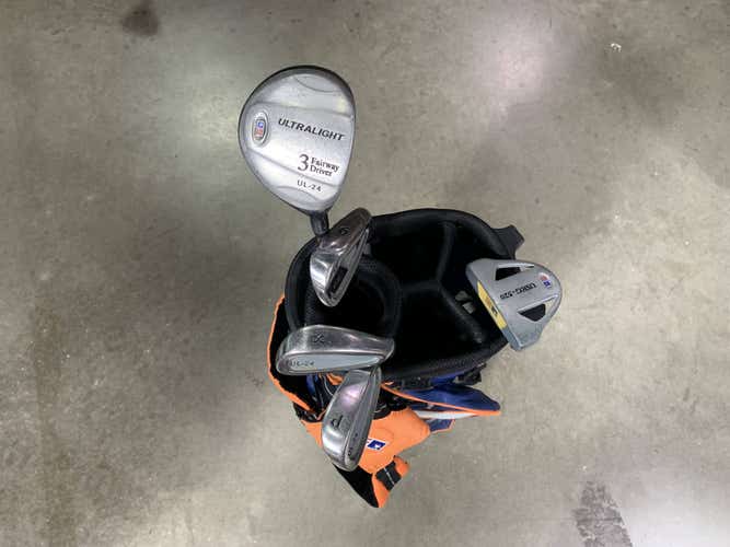 U.S. Kids UL-24 Orange Club Set 3W 6 & 8 PW Putter 51-35 Junior RH +Bag - Dent