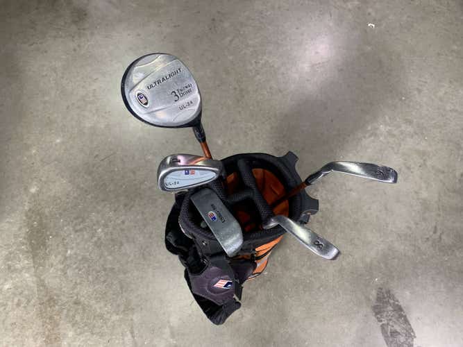 U.S. Kids UL-24 Orange Club Set 3W 6 & 8 PW Putter 51-35 Junior RH +Bag - Dent