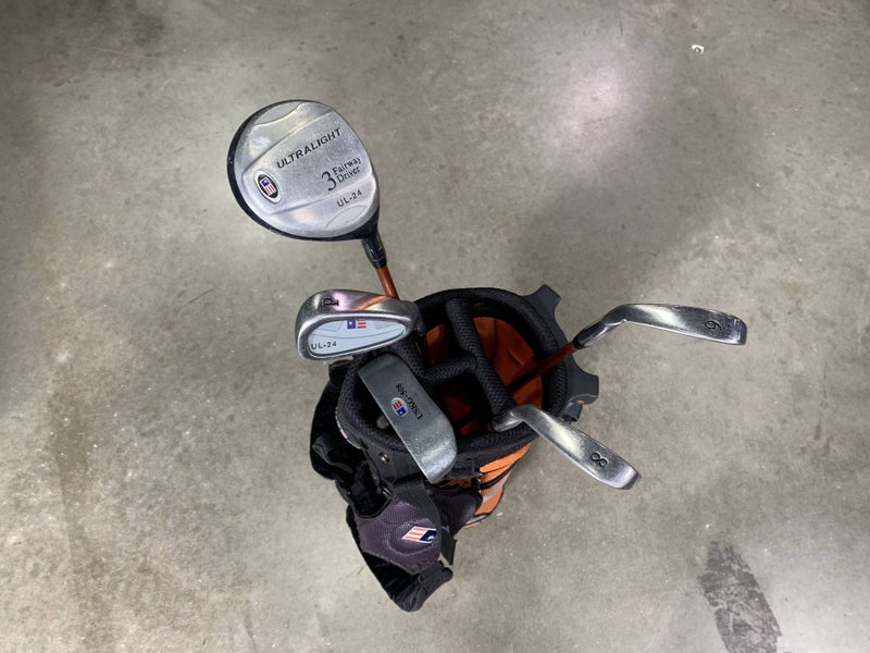 U.S. Kids UL-24 Orange Club Set 3W 6 & 8 PW Putter 51-35 Junior RH +Bag - Dent