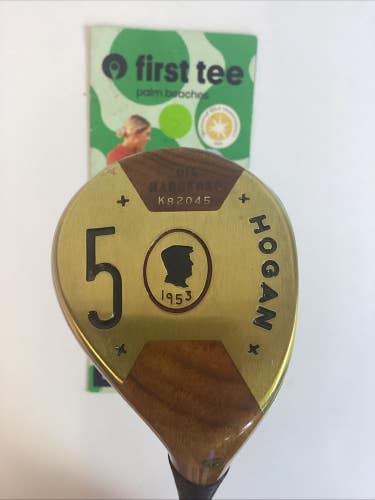 Hogan Golf Oil Hardened 1953 Persimmon Fairway 5 Wood With Stiff Steel Shaft NEW