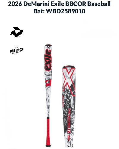 DeMarini Exile 2026 Alloy BBCOR Certified Bat (-3) 29 oz 32" (New)