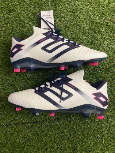 White Unisex Size M 9.0 (W 10.0) Lotto Maestro Cleats (New)