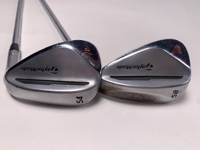 TaylorMade Milled Grind 2 Chrome Raw Wedge Set 54* 11 | 58* 8 DG X100 Mens RH