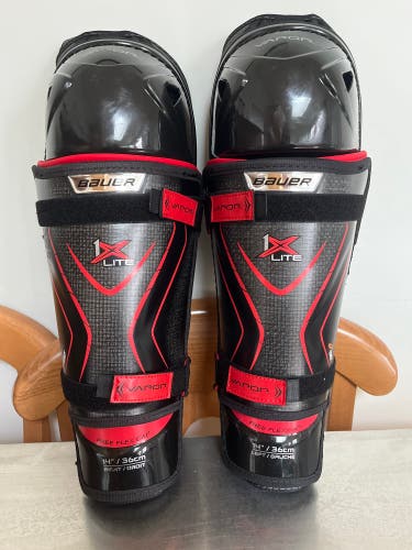 Senior Bauer Vapor 1X Lite 14" Shin Pads (New)