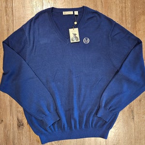 Donald Ross Navy Blue V Neck Sweater