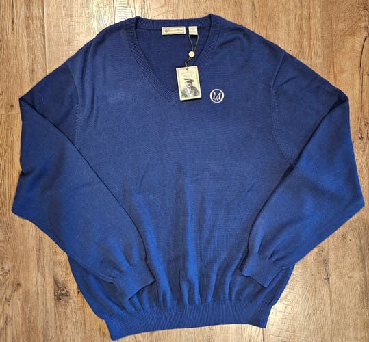 Donald Ross Navy Blue V Neck Sweater