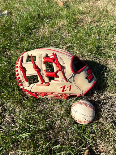 SSK Z7 Specialist LHT 11.5” Camel/Red Spiral I Web Infield Baseball Glove