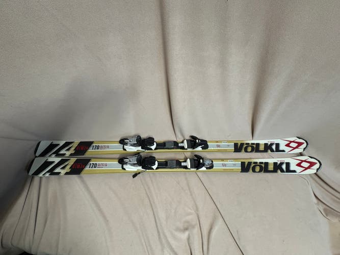 170 cm Volkl 7.4 Skis With Bindings (Used)