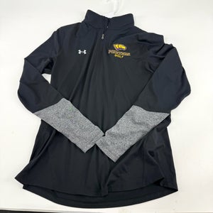 Used Black Mens Under Armour UWSP Pointers Quarter Zip | Mens Large | E297