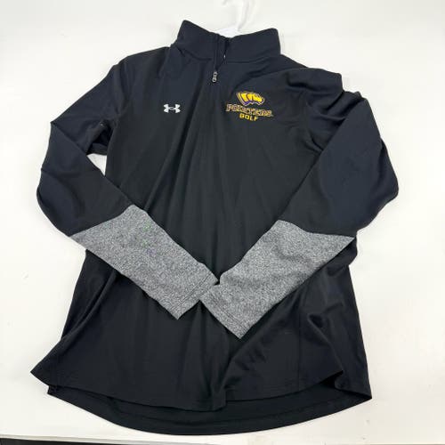 Used Black Mens Under Armour UWSP Pointers Quarter Zip | Mens Large | E297