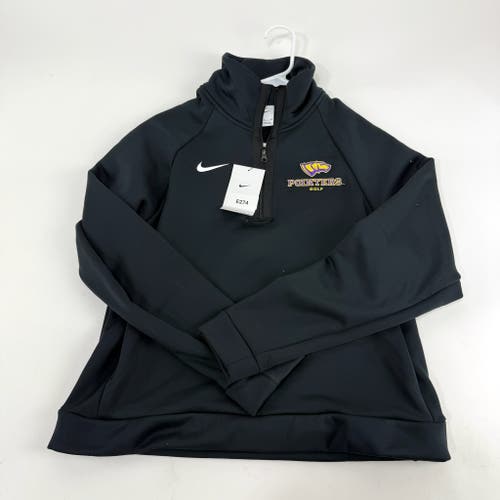 New Black Nike Womens UWSP Pointers Quarter Zip | Womens M | E274