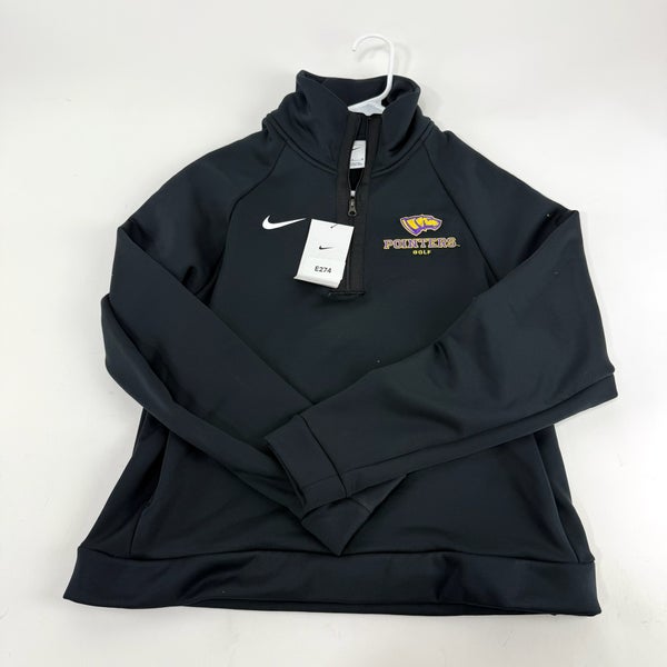 New Black Nike Womens UWSP Pointers Quarter Zip | Womens M | E274