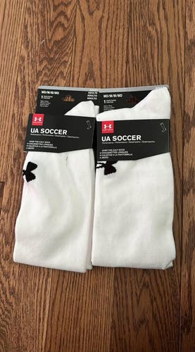 White Adult Unisex Medium Under Armour Socks (New)