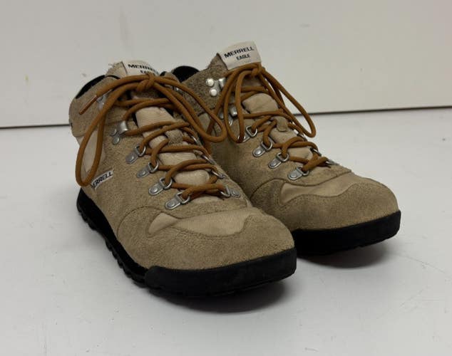 Merrell Eagle Light Brown Suede Leather Side Zip Hiking Boots US Men's 10 EU 44