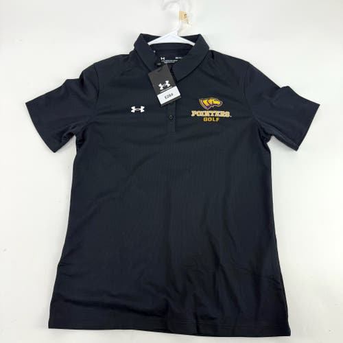 New Black Womens Under Armour UWSP Pointers Golf Polo | Womens S | E284