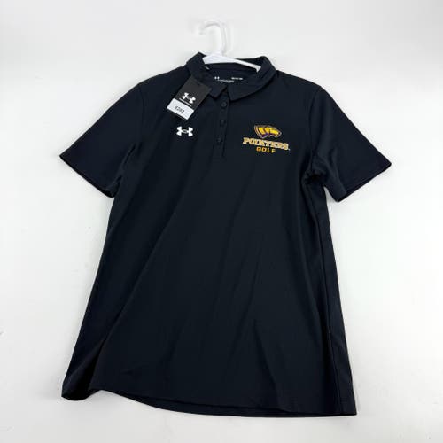 New Black Womens Under Armour UWSP Pointers Golf Polo | Womens S | E283