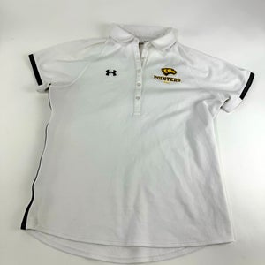 Used White Womens Under Armour UWSP Pointers Golf Polo | Womens L | E302