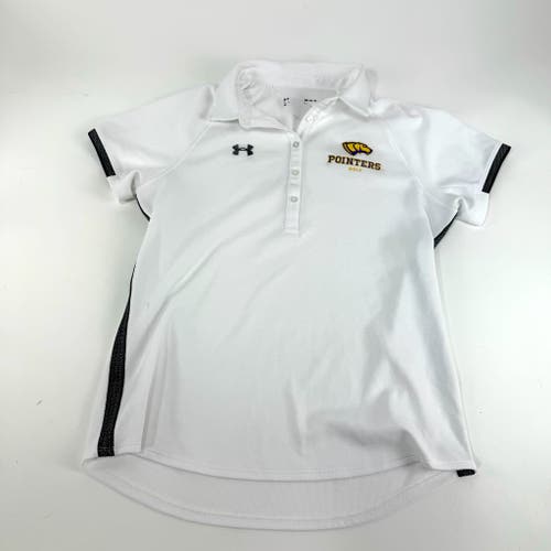 Used White Womens Adidas UWSP Pointers Golf Polo | Womens M | E271