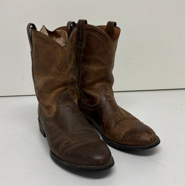 Ariat Heritage Roper Brown Leather Rubber Soled Western Boots US 13 EU 46.5