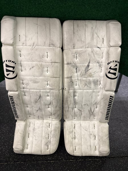 White Junior Warrior Ritual G3 Classic Goalie Leg Pads (Used) | 24"+1"