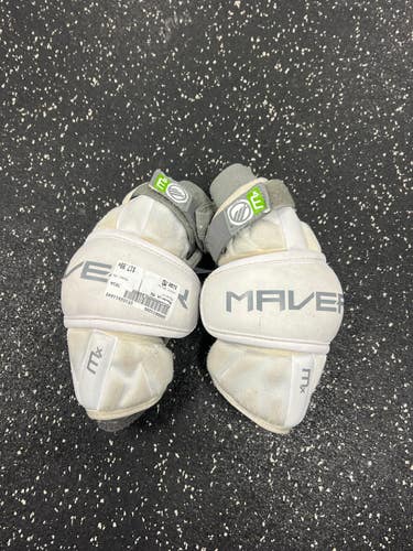 Used Maverik MX Lacrosse Arm Pads/Guards White MD 11849-S000033206