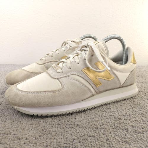New Balance 420 v2 Retro Classic Sneakers Womens Size 7.5 Shoes Beige Suede Gold
