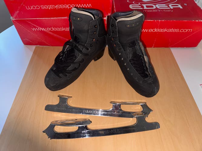 Risport Royal Black Figure Skates B Adult 6.5 (Used) + Pattern 99 Parabolic blades