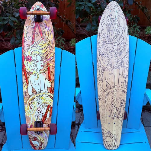 Globe Skateboards “Kaguya” Complete Bamboo Longboard Skateboard 9.5 Slant Trucks