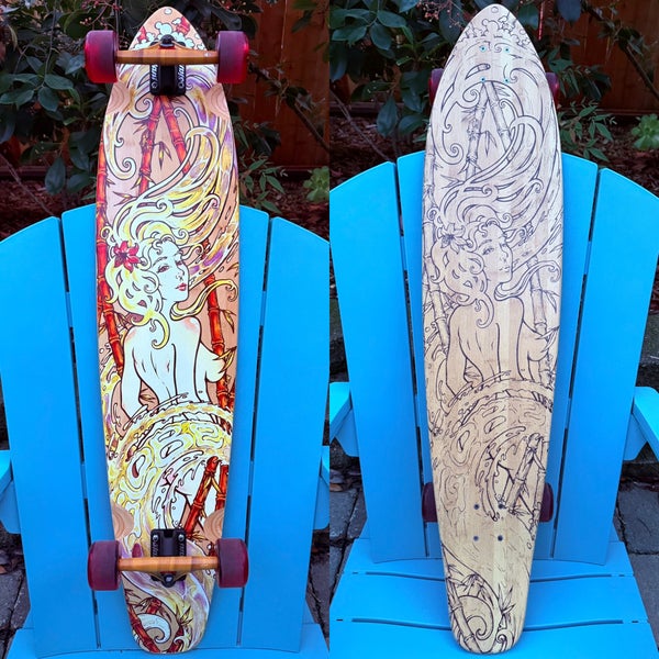 Globe Skateboards “Kaguya” Complete Bamboo Longboard Skateboard 9.5 Slant Trucks